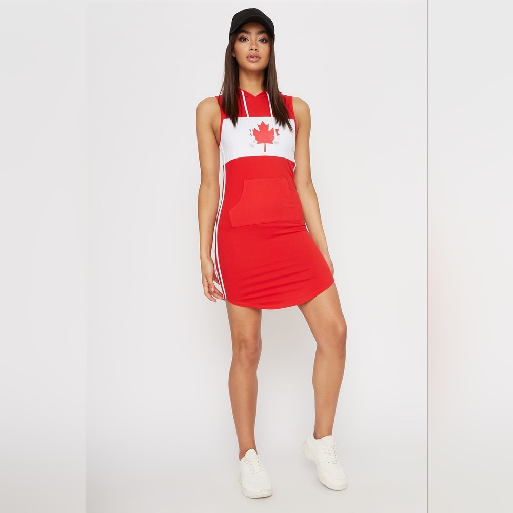 Hooded Canada Day mini dress 🇨🇦